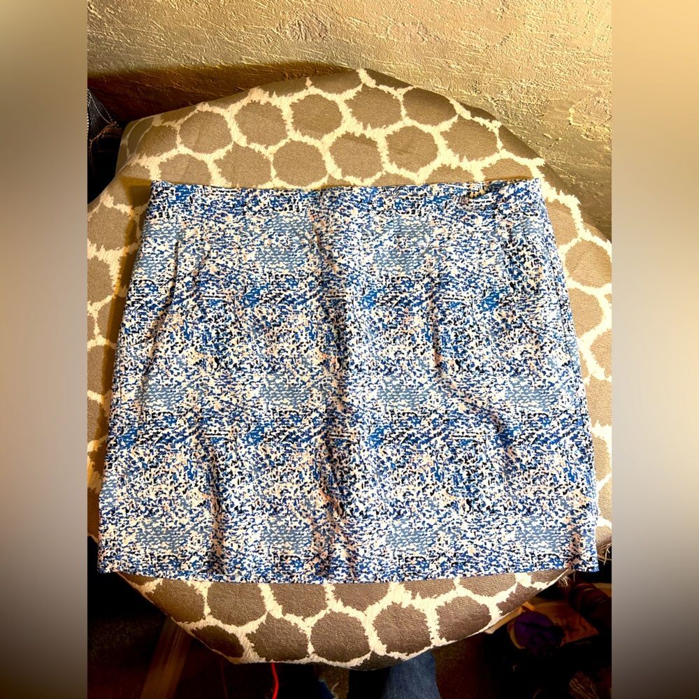Women's Blue Patterned Skort